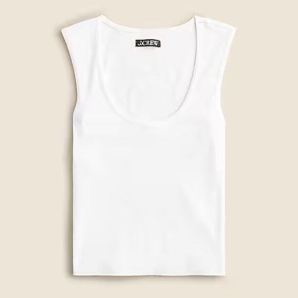 J. Crew Cropped fine rib scoopneck tank top Size Large - Picture 3 of 9